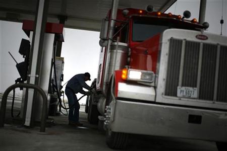 Truck driver Randy Walker fills his rig with biodiesel fuel in Nevada, Iowa Truck driver Randy Walker fills his rig with biodiesel fuel in Nevada, Iowa