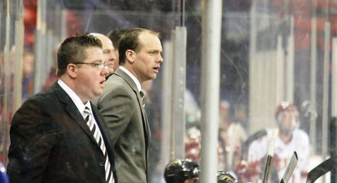 WMU Hockey coach Jeff Blashill coaching the Broncos in Green Bay, Wisconsin in the NCAA Tournament. WMU Hockey coach Jeff Blashill coaching the Broncos in Green Bay, Wisconsin in the NCAA Tournament.