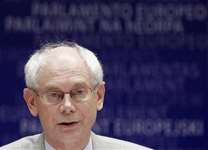 European Council President Van Rompuy addresses the European Parliament in Brussels