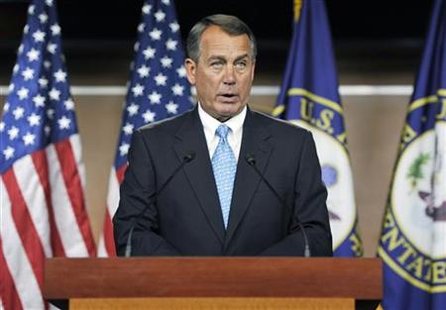 Boehner holds a news conference about talks aimed at averting a looming U.S. debt default, at the U.S. Capitol in Washington Boehner holds a news conference about talks aimed at averting a looming U.S. debt default, at the U.S. Capitol in Washington