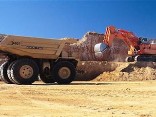 Handout photograph of truck being loaded at Macarthur Coal's Coppabella mine