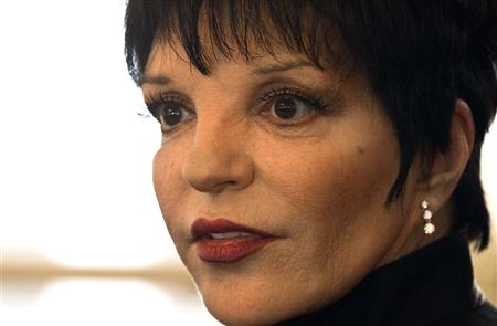 Singer and actress Liza Minnelli attends a ceremony to receive the Officer de la Legion d'Honneur medal, the Legion of Honour at the Culture