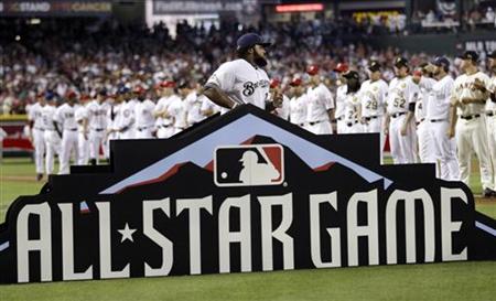National League's Prince Fielder is introduced during starting lineups for MLB's All-Star Game in Phoenix National League's Prince Fielder is introduced during starting lineups for MLB's All-Star Game in Phoenix