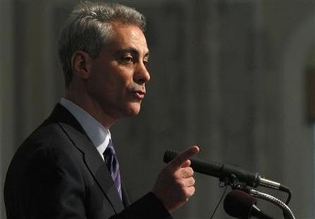 Emanuel answers a question during his first news conference as mayor elect in Chicago Emanuel answers a question during his first news conference as mayor elect in Chicago
