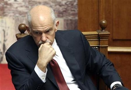 Greece's Prime Minister George Papandreou attends a parliament session in Athens Greece's Prime Minister George Papandreou attends a parliament session in Athens