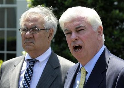 Dodd and Frank speak to the press at the White House in Washington Dodd and Frank speak to the press at the White House in Washington