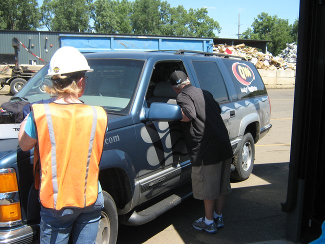 We "recycled" our old Q106 Suburban at Omni Source! It was a bittersweet moment! Thank you for stopping out to witness the destruction!