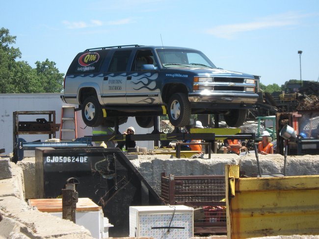 We "recycled" our old Q106 Suburban at Omni Source! It was a bittersweet moment! Thank you for stopping out to witness the destruction!