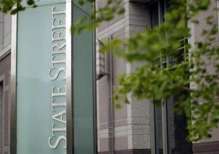 A sign marks the headquarters of State Street Bank in Boston A sign marks the headquarters of State Street Bank in Boston