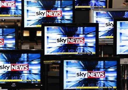 The Sky News logo is seen on television screens in an electrical store in Edinburgh The Sky News logo is seen on television screens in an electrical store in Edinburgh