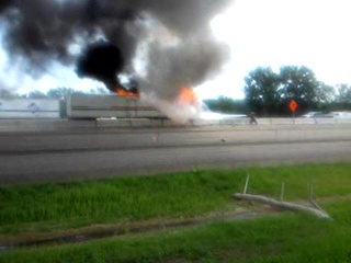 Semi Truck Fire in Winnebago County on Tuesday July 19, 2011 (courtesy of FOX 11). Semi Truck Fire in Winnebago County on Tuesday July 19, 2011 (courtesy of FOX 11).