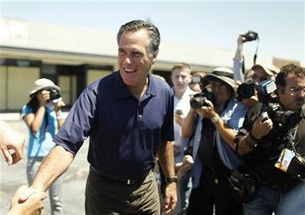 Republican presidential candidate and former Massachusetts Governor Mitt Romney greets voters during a campaign stop in Los Angeles Republican presidential candidate and former Massachusetts Governor Mitt Romney greets voters during a campaign stop in Los Angeles