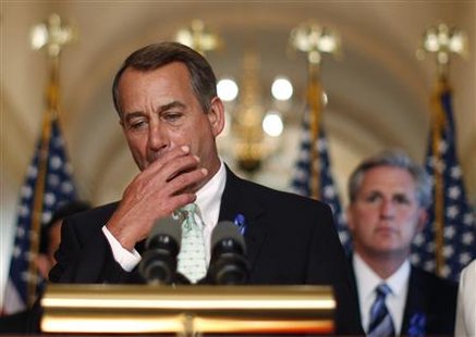 House Speaker John Boehner speaks to the press about U.S. debt reduction talks on Capitol Hill House Speaker John Boehner speaks to the press about U.S. debt reduction talks on Capitol Hill