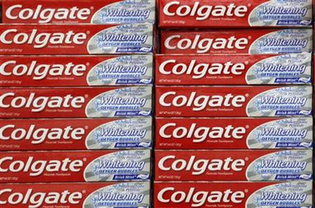 Display of Colgate toothpaste is seen on store shelf in Westminster Display of Colgate toothpaste is seen on store shelf in Westminster