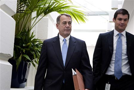 House Speaker John Boehner departs the Republican caucus meeting on Capitol Hill in Washington House Speaker John Boehner departs the Republican caucus meeting on Capitol Hill in Washington