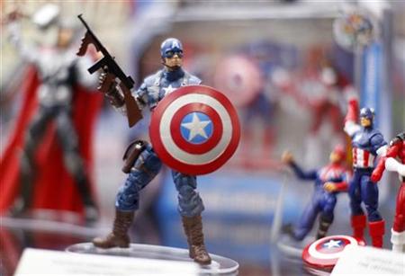 Toy figurines of "Captain America" are shown on display at the pop culture event Comic Con in San Diego, California Toy figurines of "Captain America" are shown on display at the pop culture event Comic Con in San Diego, California