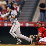 Milwaukee Brewers' Ryan Braun follows through to hit a grand slam home run as the Los Angeles Angels catcher Mike Napoli (R) also watches in the third inning of their MLB interleague baseball game in Anaheim, California June 14, 2010. REUTERS Milwaukee Brewers' Ryan Braun follows through to hit a grand slam home run as the Los Angeles Angels catcher Mike Napoli (R) also watches in the third inning of their MLB interleague baseball game in Anaheim, California June 14, 2010. REUTERS