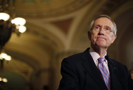 U.S. Senate Majority Leader Harry Reid is pictured as he speaks to the press during debt reduction talks on Capitol Hill in Washington U.S. Senate Majority Leader Harry Reid is pictured as he speaks to the press during debt reduction talks on Capitol Hill in Washington