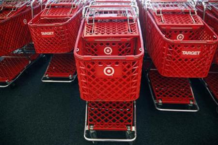 Shopping carts are stacked inside a Target store in Dallas Shopping carts are stacked inside a Target store in Dallas