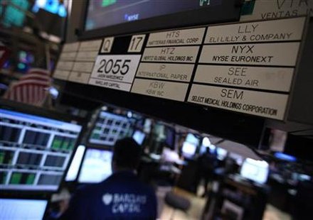 A listing identifer for NYSE Euronext with it's ticker symbol NYX is seen on the booth where it is traded on the floor of the New York Stock A listing identifer for NYSE Euronext with it's ticker symbol NYX is seen on the booth where it is traded on the floor of the New York Stock