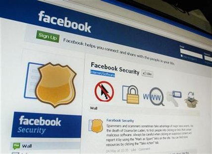 A page from the Facebook website is seen in Singapore A page from the Facebook website is seen in Singapore