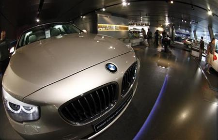 A BMW five series is on display at the headquarter of the German luxury carmaker in Munich A BMW five series is on display at the headquarter of the German luxury carmaker in Munich