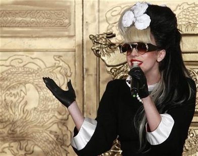 U.S. singer Lady Gaga speaks during a news conference in Taipei U.S. singer Lady Gaga speaks during a news conference in Taipei