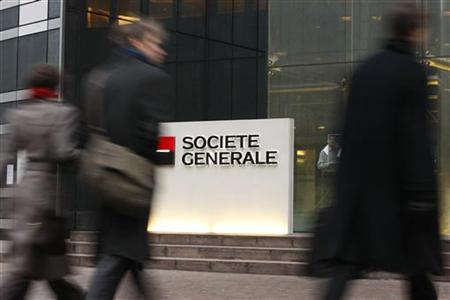 File photo of the entrance to the headquarters of French bank Societe Generale in La Defense, outside Paris File photo of the entrance to the headquarters of French bank Societe Generale in La Defense, outside Paris