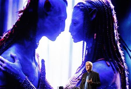 James Cameron delivers a keynote address in front of an image of his recent movie "Avatar" during the Seoul Digital Forum 2010 James Cameron delivers a keynote address in front of an image of his recent movie "Avatar" during the Seoul Digital Forum 2010