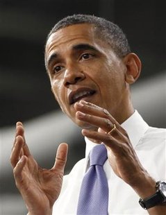 U.S. President Barack Obama speaks after he tours battery facility Johnson Controls, Inc., in Holland, Michigan U.S. President Barack Obama speaks after he tours battery facility Johnson Controls, Inc., in Holland, Michigan