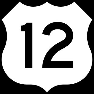 US-12 road sign. US-12 road sign.