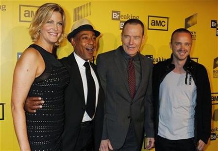 Stars of AMC's drama television series 'Breaking Bad' arrive for the premiere screening for the show's fourth season in Hollywood Stars of AMC's drama television series 'Breaking Bad' arrive for the premiere screening for the show's fourth season in Hollywood