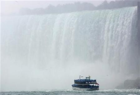 The "Maid of the Mist" ventures at the bottom of the Horseshoe Falls The "Maid of the Mist" ventures at the bottom of the Horseshoe Falls