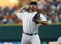 Detroit Tigers pitcher Justin Verlander delivers a pitch to the Minnesota Twins during the third inning of their game at Comerica Park on August 16, 2011. REUTERS