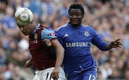 Chelsea's John Obi Mikel challenges Aston Villa's Gabriel Agbonlahor during their FA Cup semi-final soccer match in London Chelsea's John Obi Mikel challenges Aston Villa's Gabriel Agbonlahor during their FA Cup semi-final soccer match in London