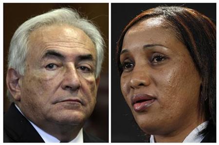 Combo of former International Monetary Fund (IMF) Chief Dominique Strauss-Kahn (L) and Nafissatou Diallo