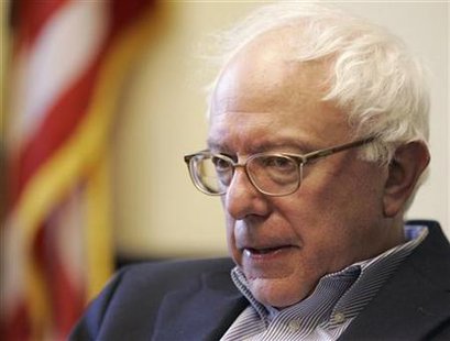Senator Bernie Sanders is interviewed by a Reuters reporter at Sanders' office in Burlington Senator Bernie Sanders is interviewed by a Reuters reporter at Sanders' office in Burlington