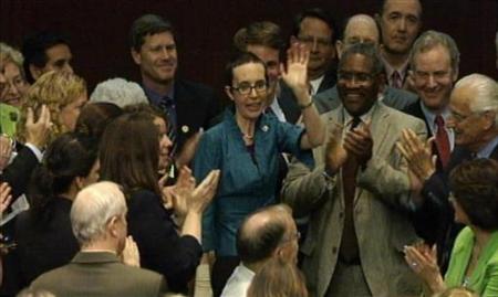Video grab of U.S. Rep. Giffords waves on the floor of the House of Representatives in Washington Video grab of U.S. Rep. Giffords waves on the floor of the House of Representatives in Washington
