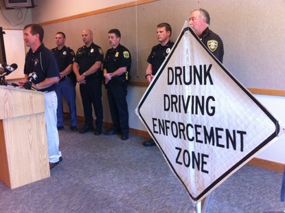 DOT Regional Program Manager addressing the media on the start of the drunk driving awareness campaign and crackdown. DOT Regional Program Manager addressing the media on the start of the drunk driving awareness campaign and crackdown.