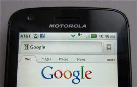 A Motorola Droid phone is seen displaying the Google search page in New York A Motorola Droid phone is seen displaying the Google search page in New York