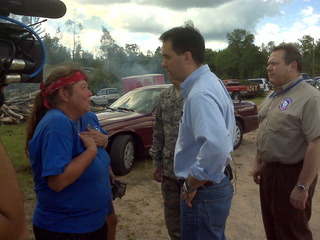 Governor Scott Walker surveys damage from Marinette County storms. (courtesy of FOX 11) Governor Scott Walker surveys damage from Marinette County storms. (courtesy of FOX 11)