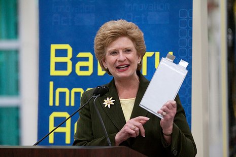 Michigan Senator Debbie Stabenow discusses her battery innovation act in the above photo. Photo courtesy of: http://stabenow.senate.gov/ Michigan Senator Debbie Stabenow discusses her battery innovation act in the above photo. Photo courtesy of: http://stabenow.senate.gov/