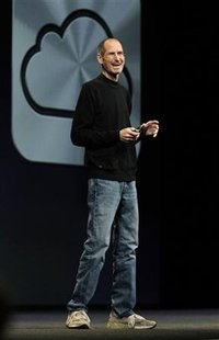 Steve Jobs takes the stage to discuss the iCloud service at the Apple Worldwide Developers Conference in San Francisco Steve Jobs takes the stage to discuss the iCloud service at the Apple Worldwide Developers Conference in San Francisco