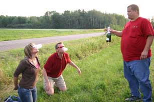 Lee Peek and Nikki Montgomery after their hot air balloon crash at the Wausau Balloon Rally 2008