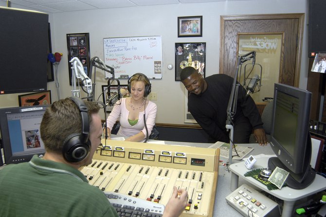 Lee Peek and Nikki Montgomery in studio with Packer Hall of Famer LeRoy Butler 2006