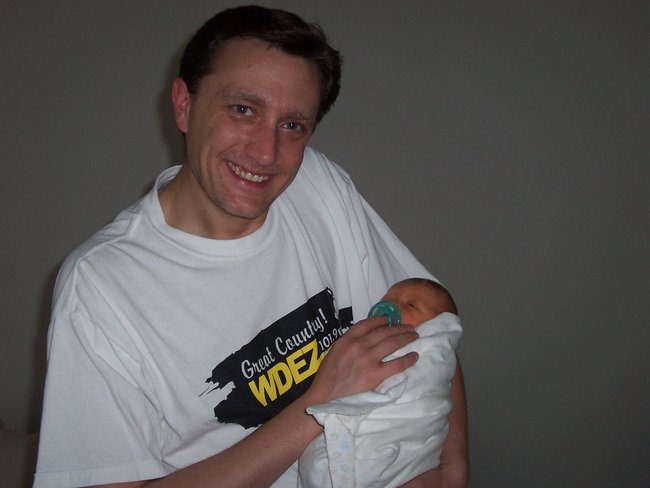 Lee Peek and his first baby girl Maren