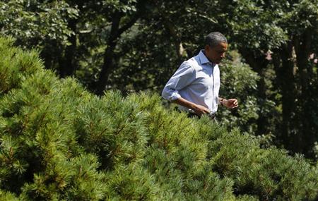 President Obama walks to speak about Hurricane Irene from Martha's Vineyard President Obama walks to speak about Hurricane Irene from Martha's Vineyard