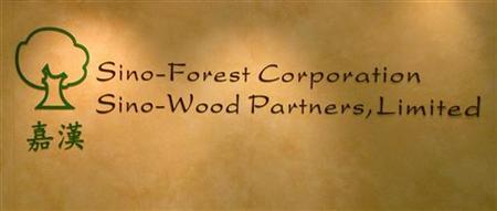 The company logo of Sino-Forest is displayed at its office in Hong Kong The company logo of Sino-Forest is displayed at its office in Hong Kong