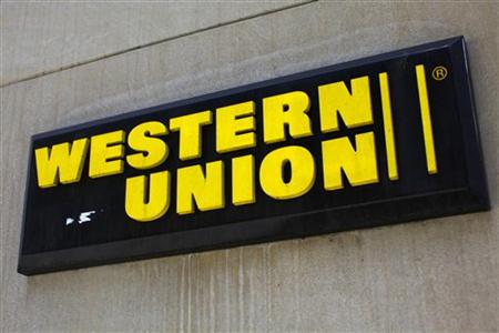 A Western Union sign is seen in New York A Western Union sign is seen in New York