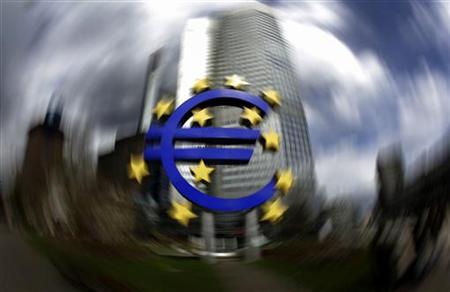 A sculpture showing the euro currency sign is seen in front of the European Central Bank (ECB) headquarters in Frankfurt A sculpture showing the euro currency sign is seen in front of the European Central Bank (ECB) headquarters in Frankfurt